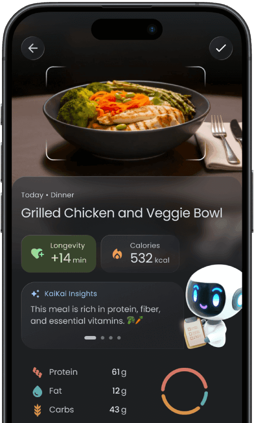 Impakt app showing nutrition scan results